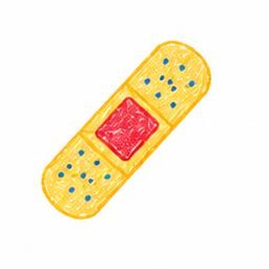 Crayon-style illustration of Adhesive Bandage
