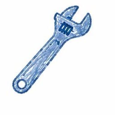 Crayon-style illustration of Adjustable Wrench