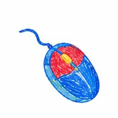 Crayon-style illustration of Computer Mouse