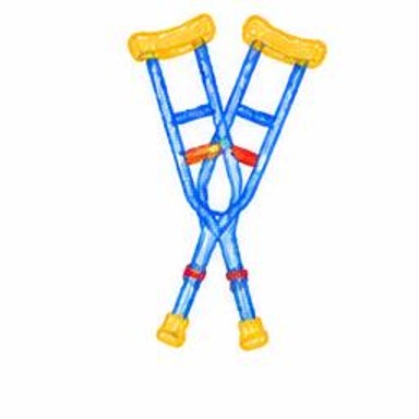 Crayon-style illustration of Crutches
