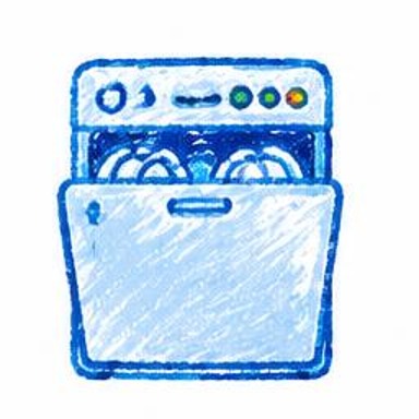 Crayon-style illustration of Dishwasher