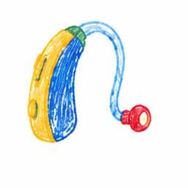 Crayon-style illustration of Electric Hearing Aid