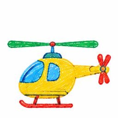 Crayon-style illustration of Helicopter