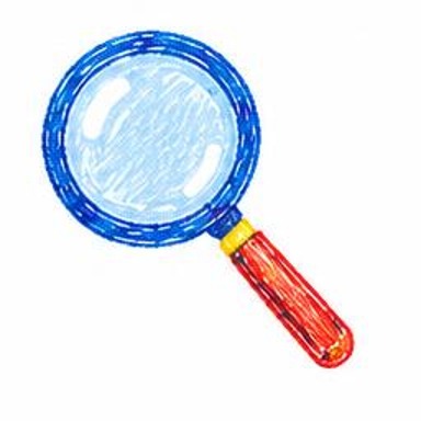 Crayon-style illustration of Magnifying Glass