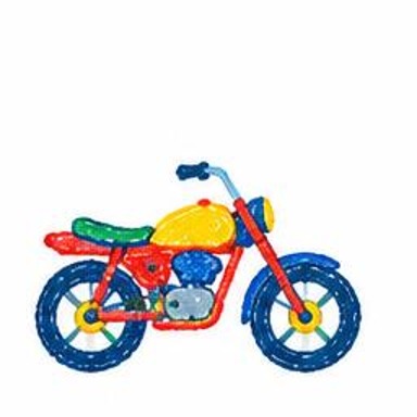 Crayon-style illustration of Motorcycle