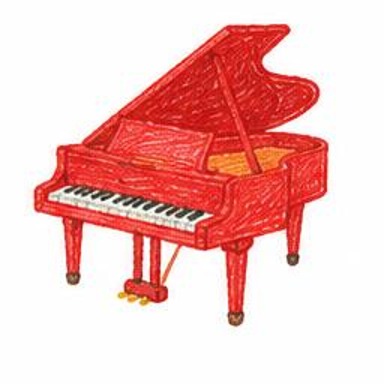 Crayon-style illustration of Piano