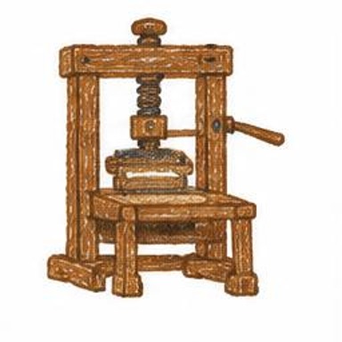 Crayon-style illustration of Printing Press