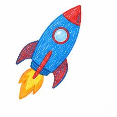Crayon-style illustration of Liquid-Fuel Rocket