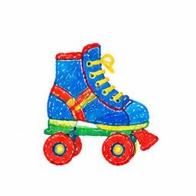 Crayon-style illustration of Roller Skates