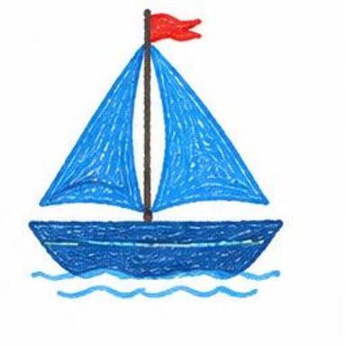 Crayon-style illustration of Sailboat