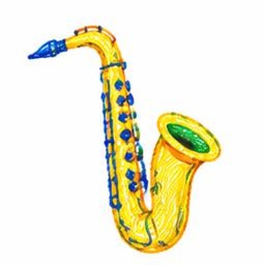 Crayon-style illustration of Saxophone