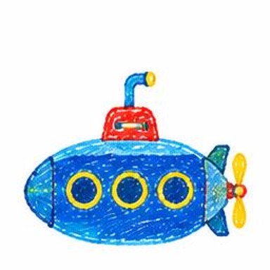 Crayon-style illustration of Submarine