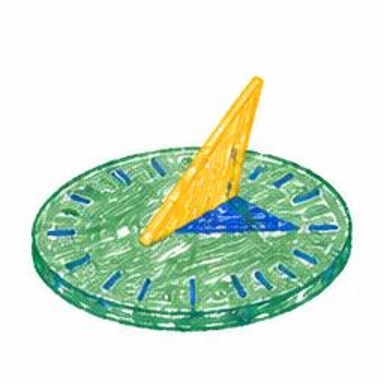 Crayon-style illustration of Sundial