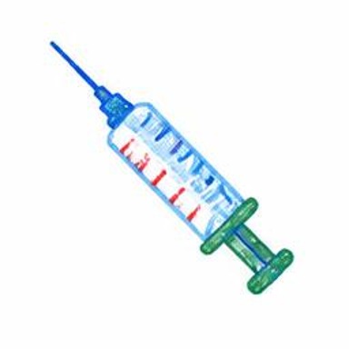 Crayon-style illustration of Hypodermic Syringe