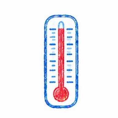 Crayon-style illustration of Thermometer