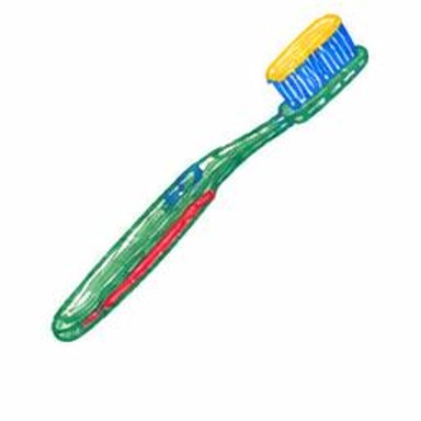 Crayon-style illustration of Bristle Toothbrush