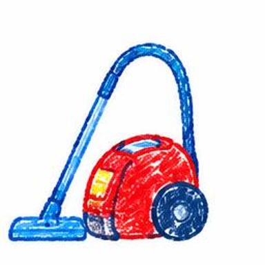 Crayon-style illustration of Vacuum Cleaner