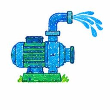 Crayon-style illustration of Water Pump
